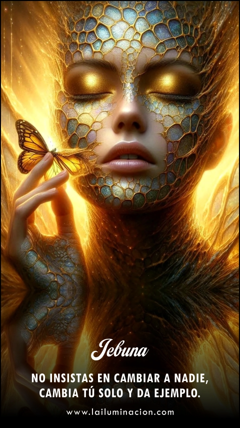 No insistas en cambiar a nadie, cambia tú solo y da ejemplo. Frase de Jebuna