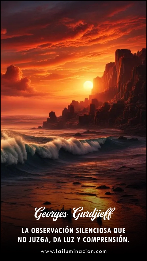 La observación silenciosa que no juzga, da luz y comprensión. Frase de Georges Gurdjieff