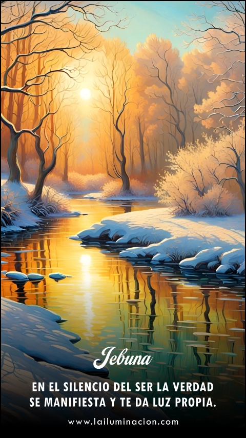 En el silencio del ser la verdad se manifiesta y te da luz propia. Frase de Jebuna