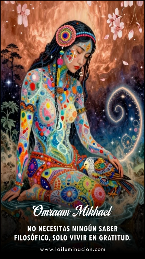 Imagen de la frase: No necesitas ningún saber filosófico, solo vivir en gratitud.