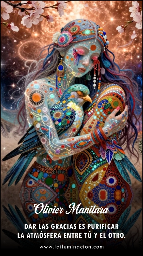 Dar las gracias es purificar la atmósfera entre tú y el otro. Frase de Olivier Manitara