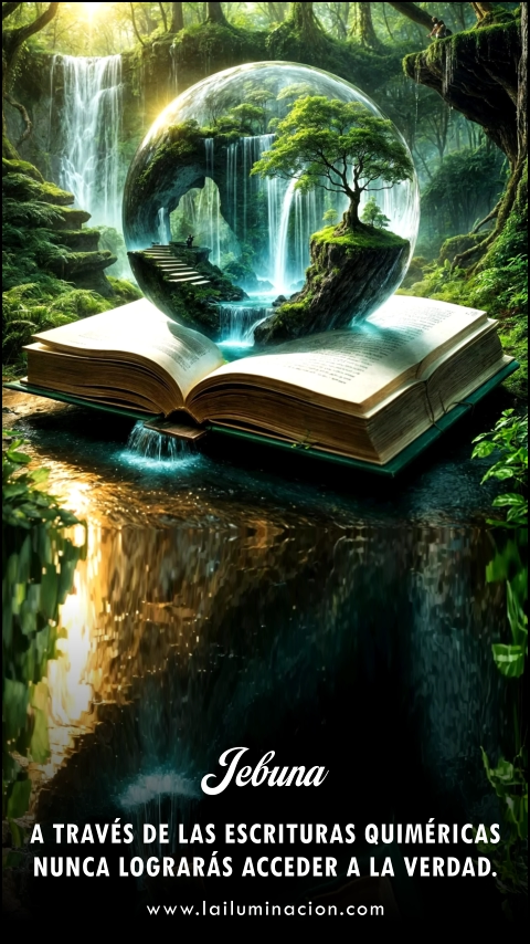 A través de las escrituras quiméricas nunca lograrás acceder a la verdad. Frase de Jebuna
