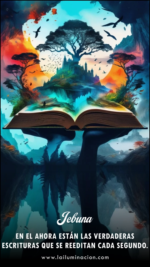 En el ahora están las verdaderas escrituras que se reeditan cada segundo. Frase de Jebuna