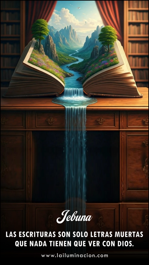 Las escrituras son solo letras muertas que nada tienen que ver con Dios. Frase de Jebuna