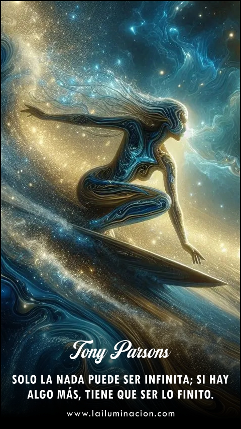 Solo la nada puede ser infinita; si hay algo más, tiene que ser lo finito. Frase de Tony Parsons