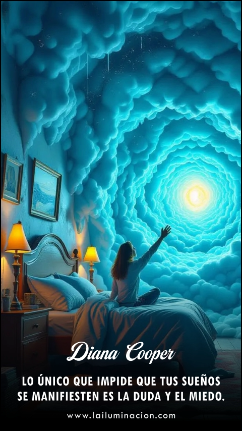 Lo único que impide que tus sueños se manifiesten es la duda y el miedo. Frase de Diana Cooper