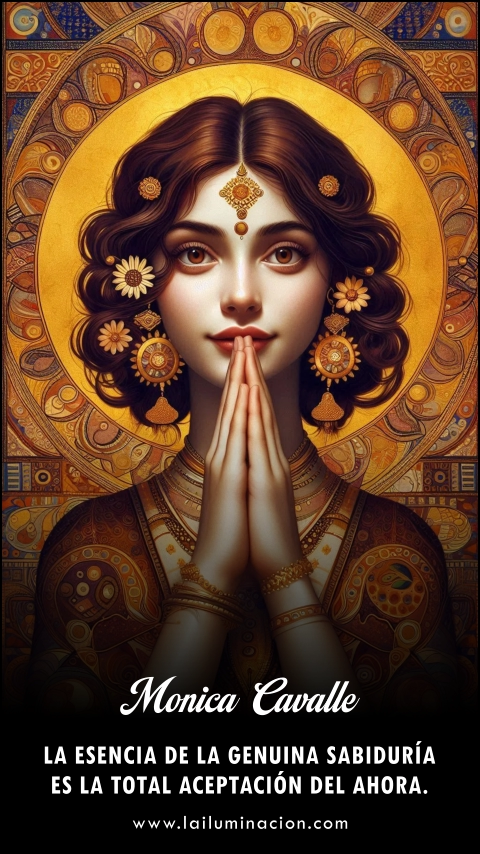 La esencia de la genuina sabiduría es la total aceptación del ahora. Frase de Monica Cavalle