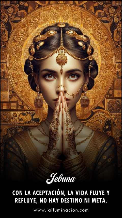 Con la aceptación, la vida fluye y refluye, no hay destino ni meta. Frase de Jebuna