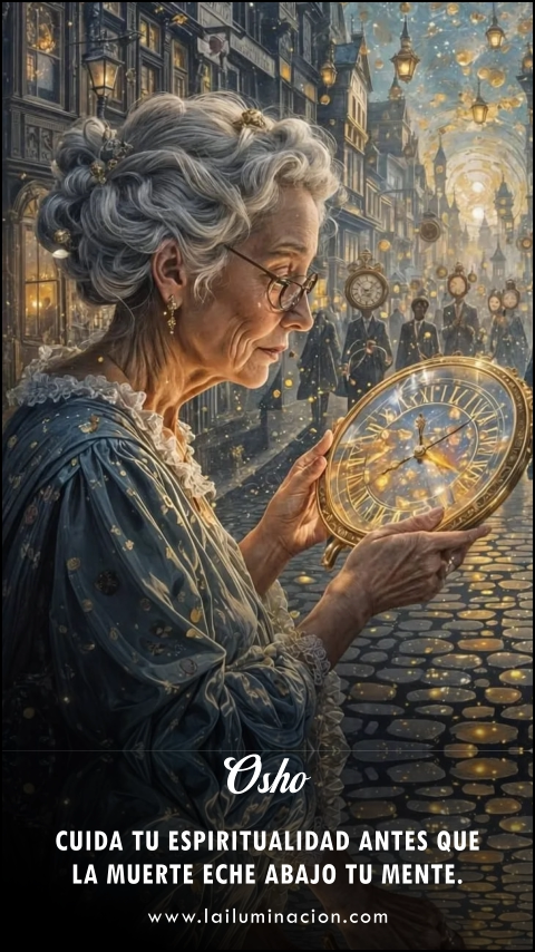 Cuida tu espiritualidad antes que la muerte eche abajo tu mente. Frase de Osho