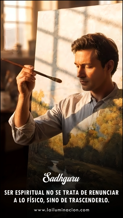 Imagen de la frase: Ser espiritual no se trata de renunciar a lo físico, sino de trascenderlo.