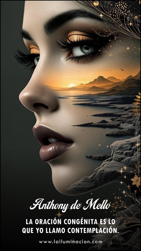 La oración congénita es lo que yo llamo contemplación. Frase de Anthony De Mello