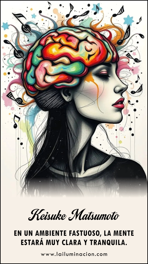 En un ambiente fastuoso, la mente estará muy clara y tranquila. Frase de Keisuke Matsumoto