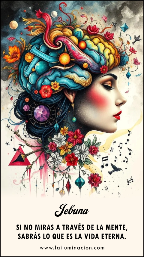 Si no miras a través de la mente, sabrás lo que es la vida eterna. Frase de Jebuna