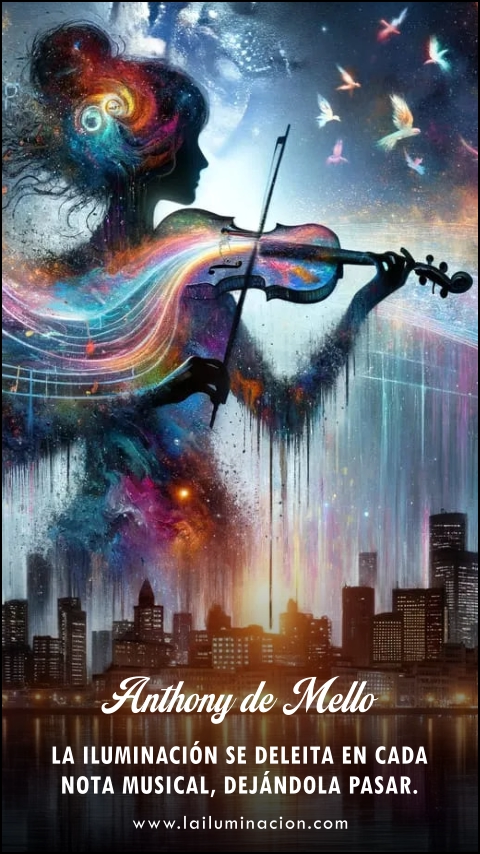 Imagen de la frase: La iluminación se deleita en cada nota musical, dejándola pasar.