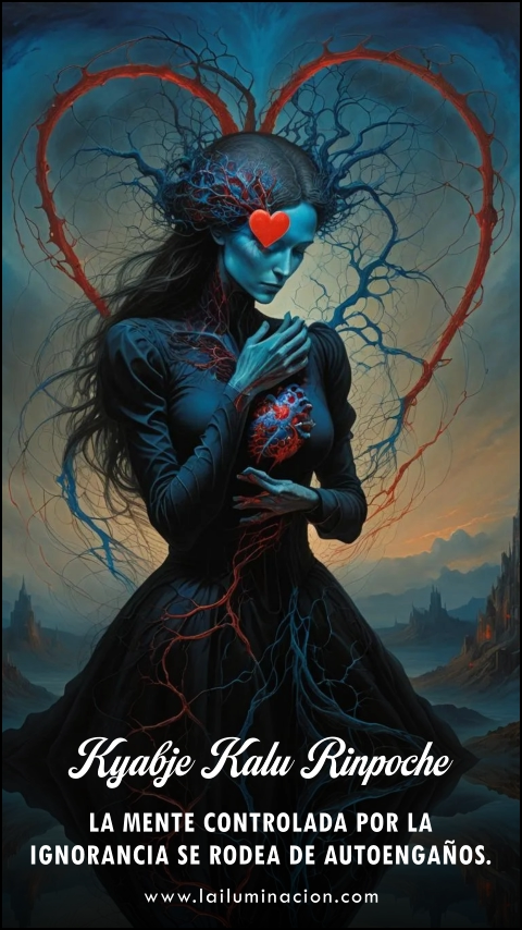 Imagen de la frase: La mente controlada por la ignorancia se rodea de autoengaños.
