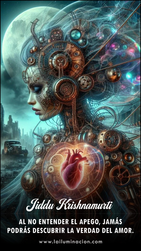 Al no entender el apego, jamás podrás descubrir la verdad del amor. Frase de Jiddu Krishnamurti