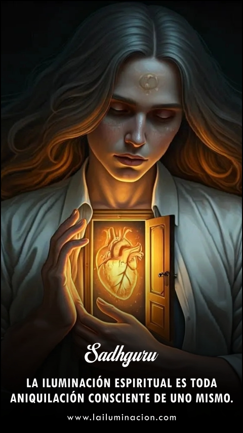La iluminación espiritual es toda aniquilación consciente de uno mismo. Frase de Sadhguru