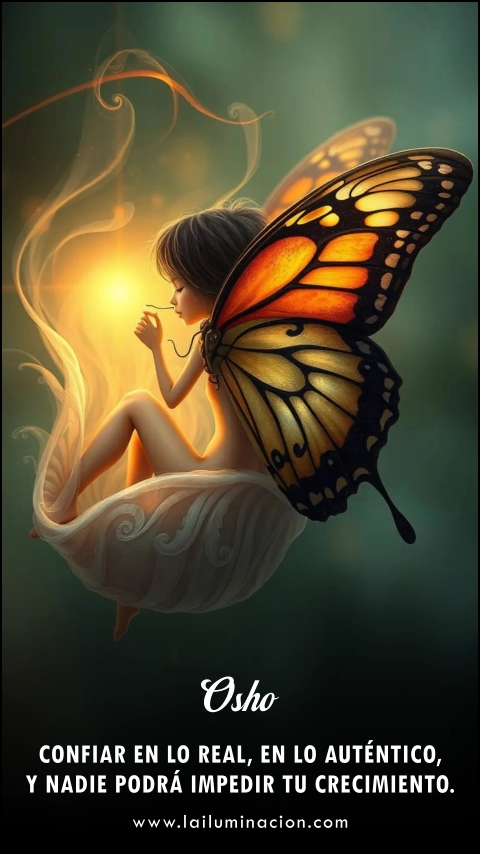 Confiar en lo real, en lo auténtico, y nadie podrá impedir tu crecimiento. Frase de Osho