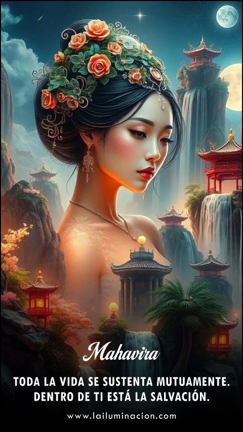 Toda la vida se sustenta mutuamente. Dentro de ti está la salvación. Frase de Mahavira