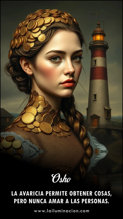 La avaricia permite obtener cosas, pero nunca amar a las personas. Frase de Osho