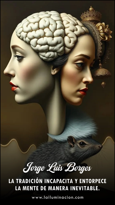 La tradición incapacita y entorpece la mente de manera inevitable. Frase de Jorge Luis Borges