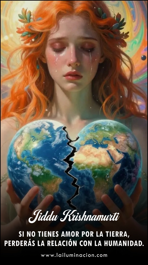 Si no tienes amor por la tierra, perderás la relación con la humanidad. Frase de Jiddu Krishnamurti