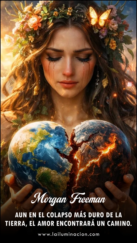 Aun en el colapso más duro de la tierra, el amor encontrará un camino. Frase de Morgan Freeman