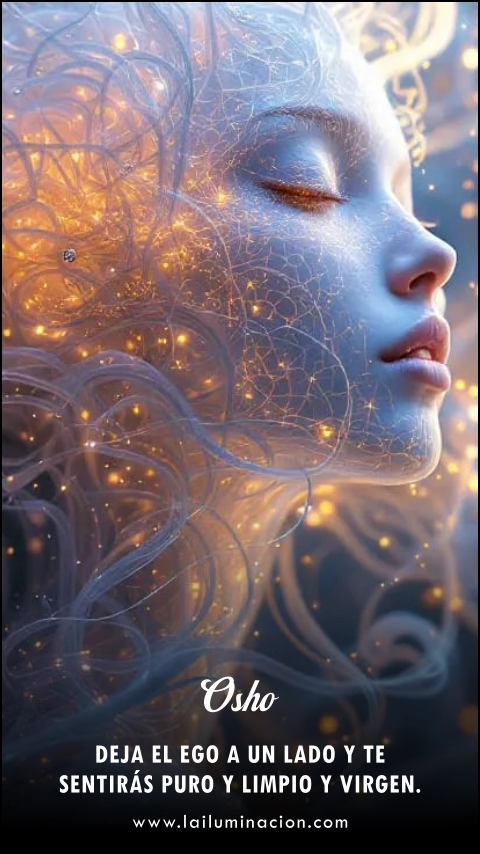 Deja el ego a un lado y te sentirás puro y limpio y virgen. Frase de Osho