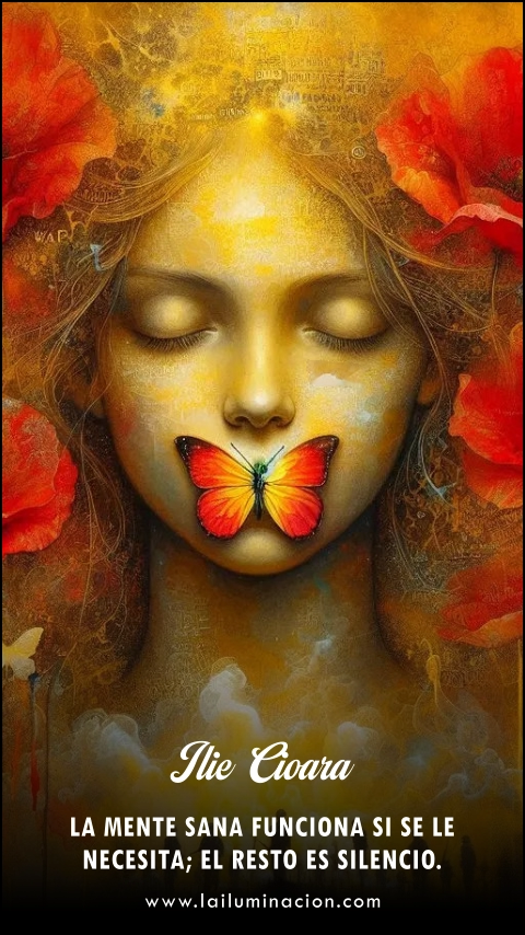 La mente sana funciona si se le necesita; el resto es silencio. Frase de Ilie Cioara