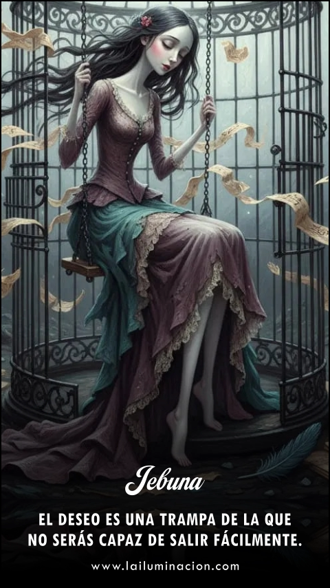El deseo es una trampa de la que no serás capaz de salir fácilmente. Frase de Jebuna