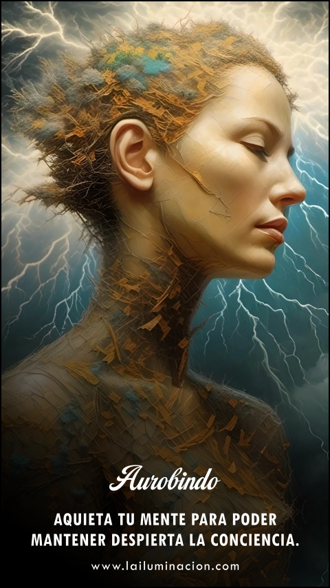 Imagen de la frase: Aquieta tu mente para poder mantener despierta la conciencia.