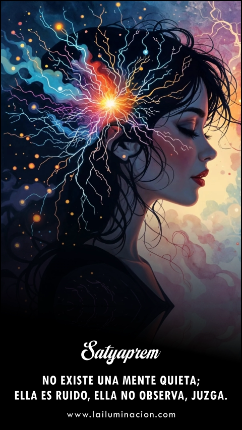 No existe una mente quieta; ella es ruido, ella no observa, juzga. Frase de Satyaprem