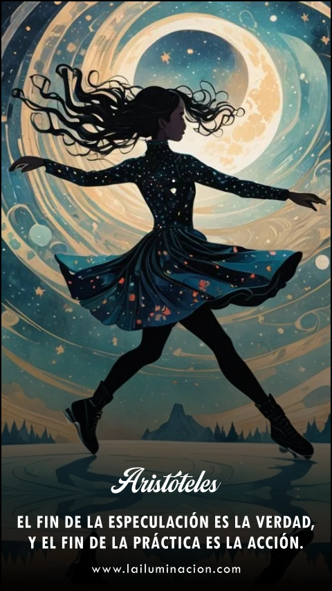 Imagen de la frase: El fin de la especulación es la verdad, y el fin de la práctica es la acción.