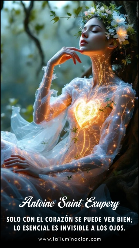 Imagen de la frase: Solo con el corazón se puede ver bien; lo esencial es invisible a los ojos.