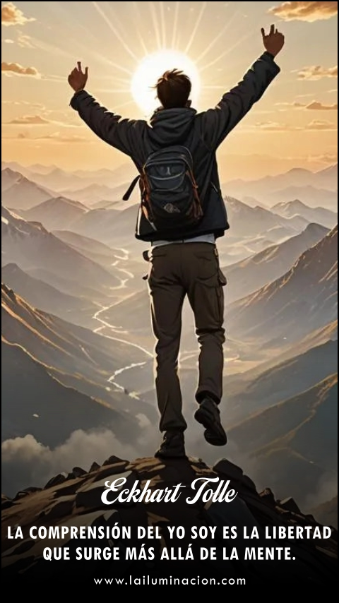 La comprensión del Yo Soy es la libertad que surge más allá de la mente. Frase de Eckhart Tolle