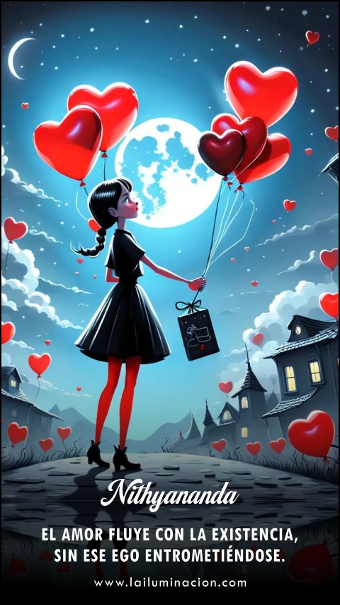 El amor fluye con la existencia, sin ese ego entrometiéndose. Frase de Nithyananda