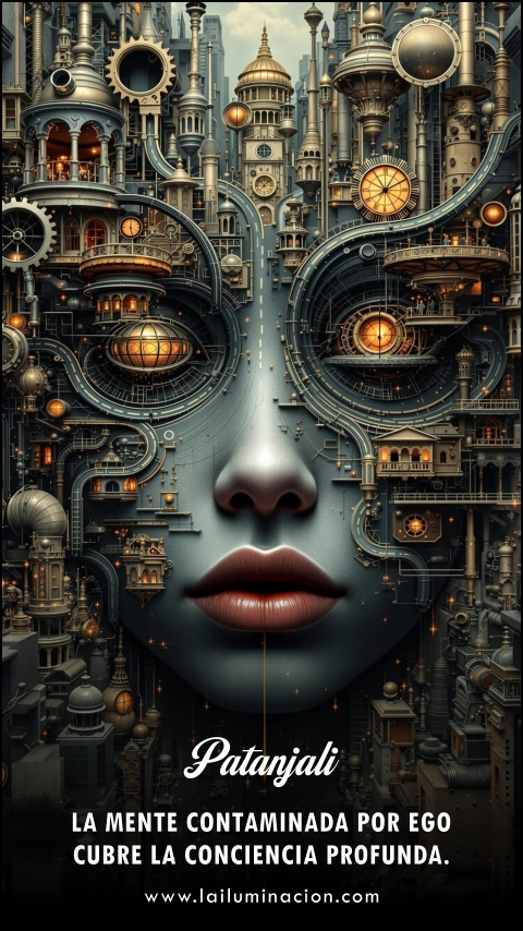 La mente contaminada por ego cubre la conciencia profunda. Frase de Patanjali
