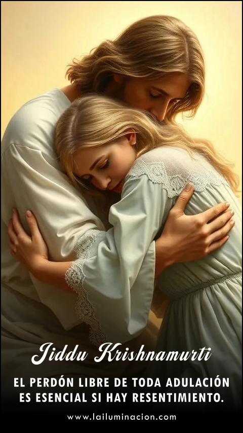 El perdón libre de toda adulación es esencial si hay resentimiento. Frase de Jiddu Krishnamurti