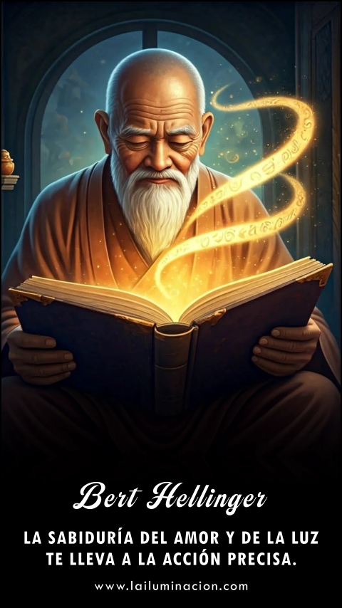 La sabiduría del amor y de la luz te lleva a la acción precisa. Frase de Bert Hellinger