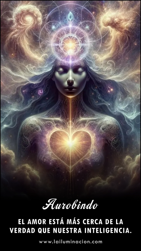 El amor está más cerca de la verdad que nuestra inteligencia. Frase de Aurobindo