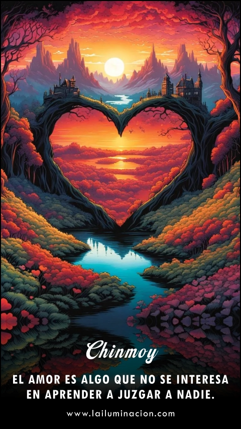 El amor es algo que no se interesa en aprender a juzgar a nadie. Frase de Chinmoy