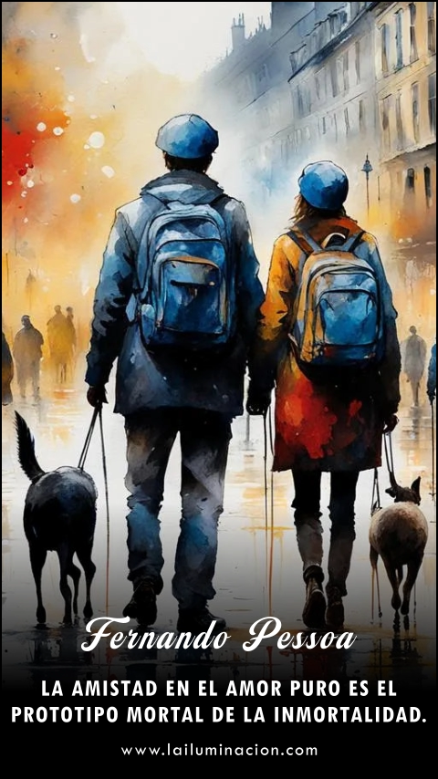 La amistad en el amor puro es el prototipo mortal de la inmortalidad. Frase de Fernando Pessoa