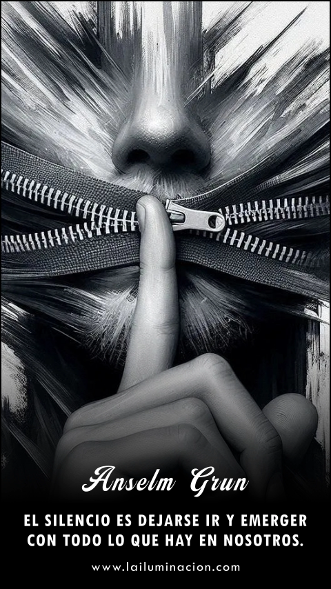 El silencio es dejarse ir y emerger con todo lo que hay en nosotros. Frase de Anselm Grun