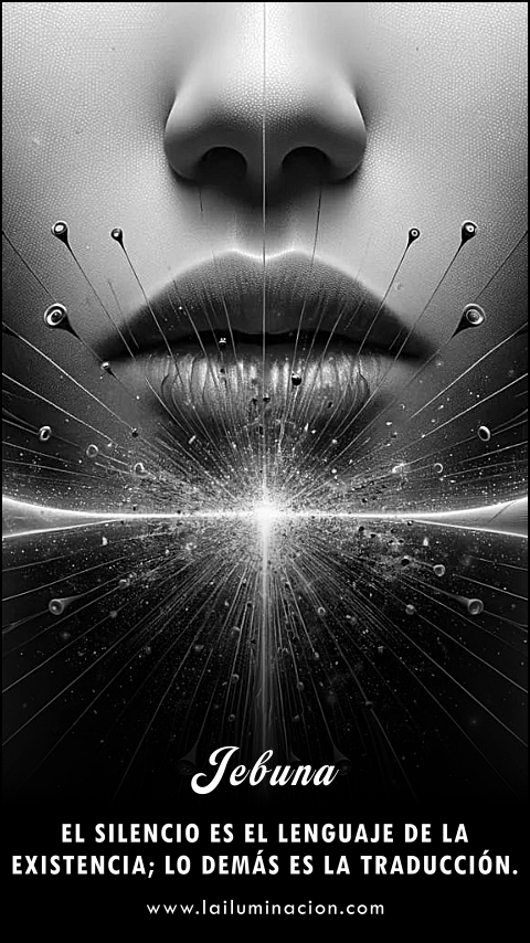 El silencio es el lenguaje de la existencia; lo demás es la traducción. Frase de Jebuna