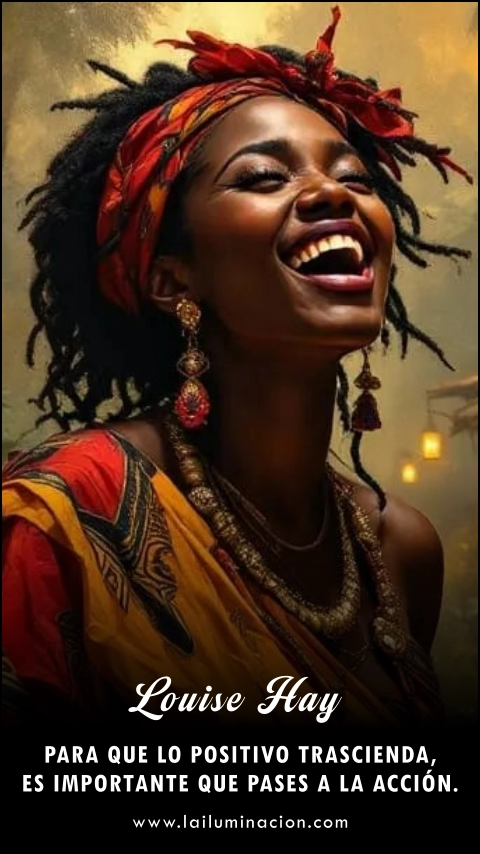Para que lo positivo trascienda, es importante que pases a la acción. Frase de Louise Hay