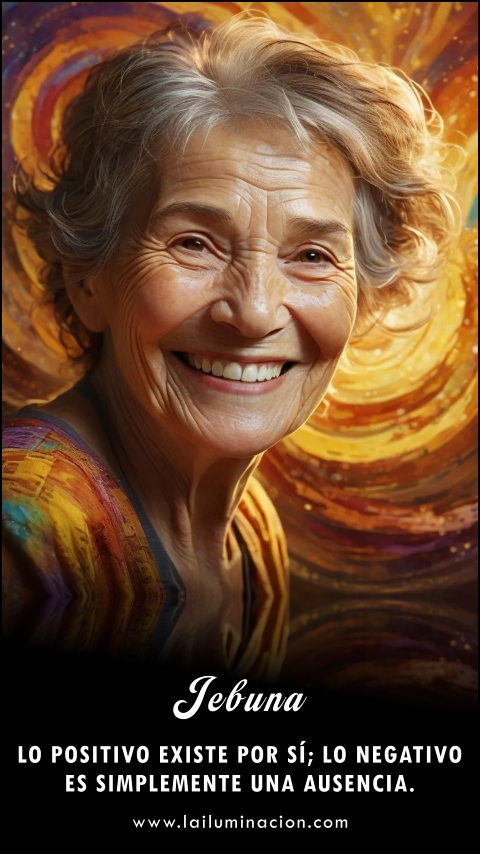 Lo positivo existe por sí; lo negativo es simplemente una ausencia. Frase de Jebuna