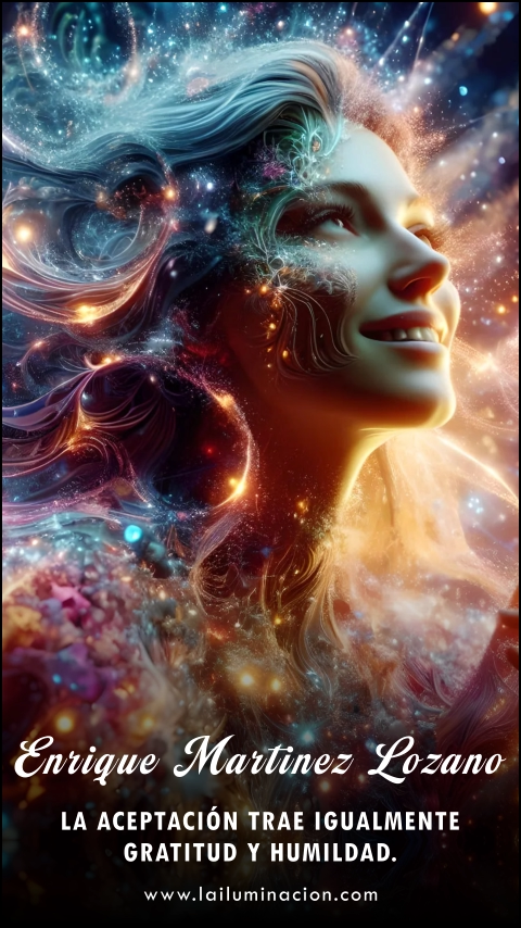 Imagen de la frase: La aceptación trae igualmente gratitud y humildad.