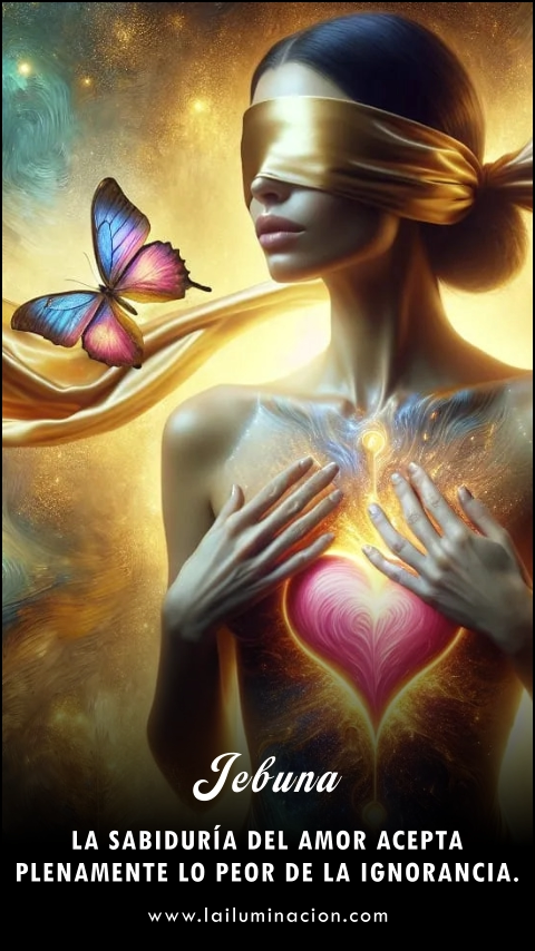 Imagen de la frase: La sabiduría del amor acepta plenamente lo peor de la ignorancia.