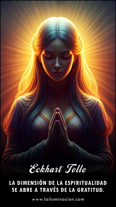 Imagen de la frase: La dimensión de la espiritualidad se abre a través de la gratitud.