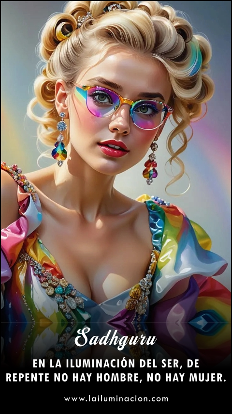 Imagen de la frase: En la iluminación del ser, de repente no hay hombre, no hay mujer.